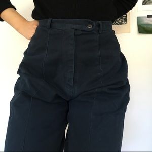 Navy Blue High Waisted Trousers